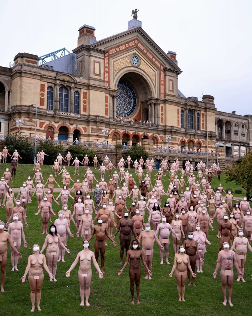 Nude art installation in London marks TV channel 