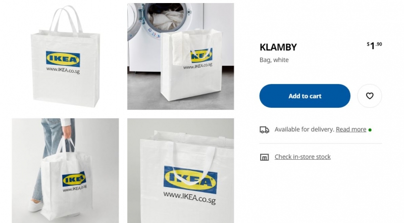 KLAMBY Bag, white - IKEA