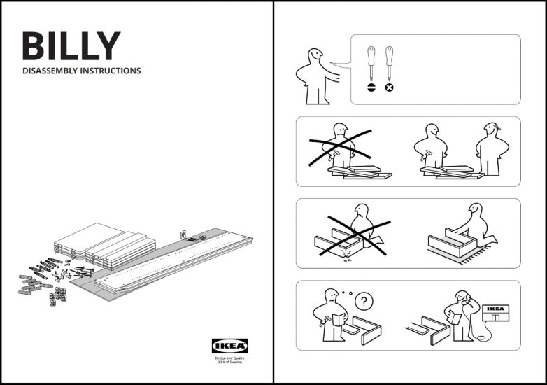 Ikea Creates Disassembly Instructions, Ikea Malm Bookcase Instructions