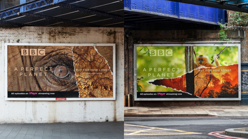 A Perfect Planet… but for how long? BBC hijack their own billboards in