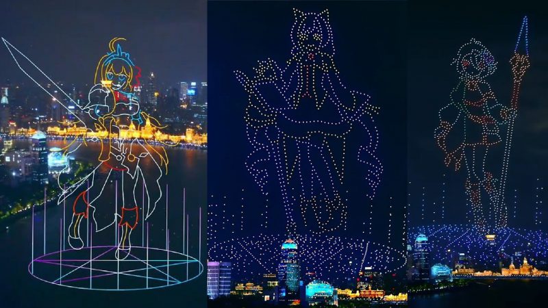 Watch: Drones create giant QR code to 'Rickroll' the city of