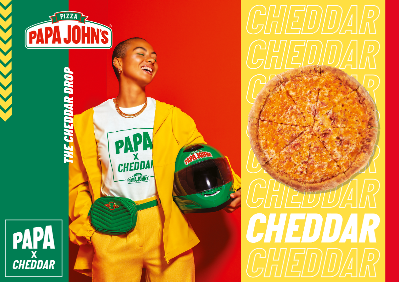 Papa John’s deliver unexpected Cheddarinspired collection Famous