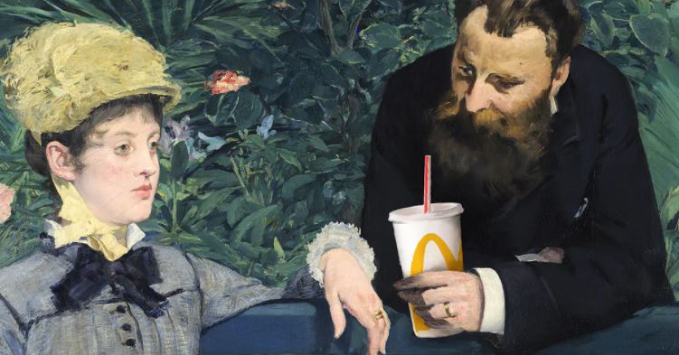 McDonalds играет со статусом культового бренда, вставляя продукты в картины импрессионистов.