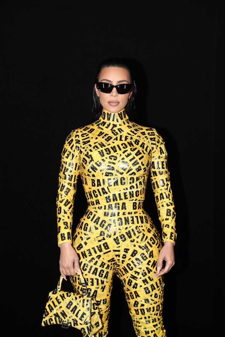 Kim Kardashian’s Caution Tape dress is red carpet challenge | Famous ...