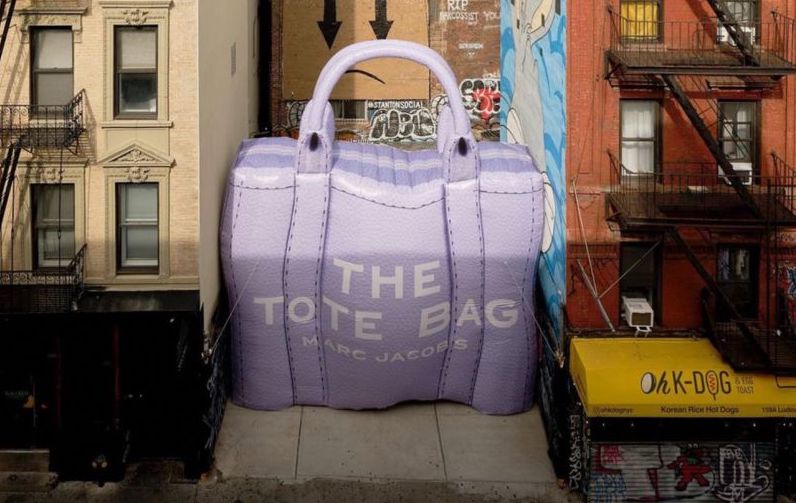 Marc Jacobs inflatable tote bag pop-up store, NYC.