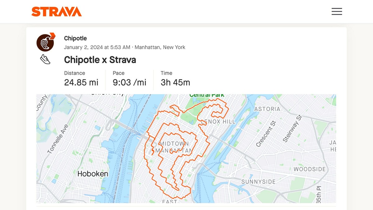 Chipotle x Strava The City Challenge Famous Campaigns