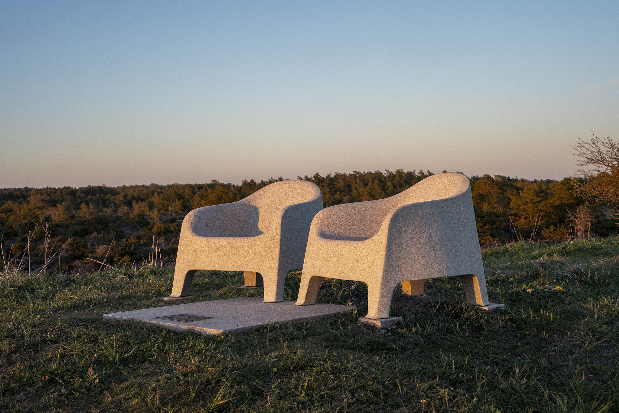 Two stone IKEA chairs now mark the sunniest spot in Sweden
