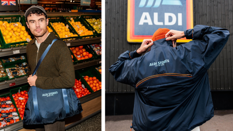 Aldi unveils jacket that transforms into a shopping bag